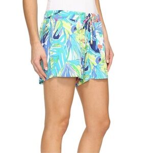 Lilly Pulitzer Rayon Katia Purrfect Shorts Palm Vacation Beach Preppy Prep